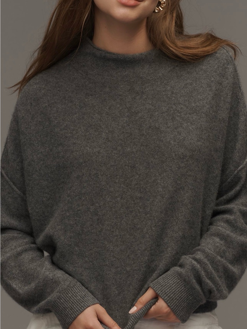 Anthropologie Pilcro Alani 100% Cashmere Mock-Neck Sweater